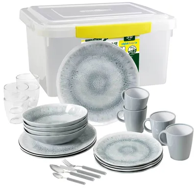 Produktbild von BRUNNER Camping Geschirr Set 4 Personen | Anti-Slip | All Inclusive PEARL, 36-tlg.