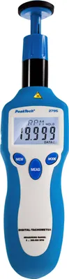 Zdjęcie produktu dla Prędkościomierz PeakTech 2,5...99999 obr/min 0,1 obr/min ±0,05% (PeakTech 2795)