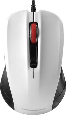 Produktbild von MODECOM MC-M9.1 Computermaus, Schwarz-Weiß, Optischer Sensor, USB, 1,5 m Kabel, passend für Laptop und PC
