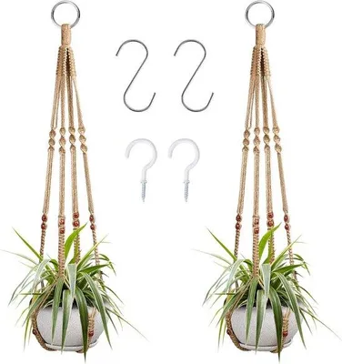 Produktbild von Pflanzenhänger Set 2er Macramé 90cm Innen Außen