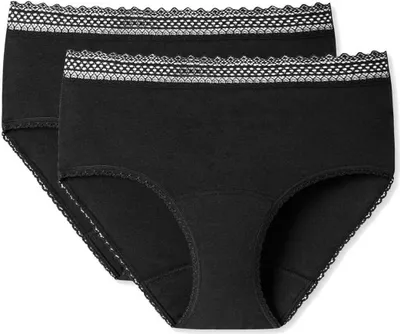 Produktbild von SCHIESSER Damen Perioden-Panty, 2er Pack - Secret Care, Menstruations-Unterhose Schwarz M/L