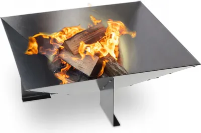 Image de Brasero de jardin - Foyer 56 cm - Acier avec grille - Pour feux de camp et barbecues - Grand brasero - Noir