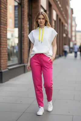 Produktbild von Salzhaut Damen 7/8-Jogginghose Annerwärts mit Kordelzug - Unifarbene Joggpants Freizeithose in Fuchsia Größe L