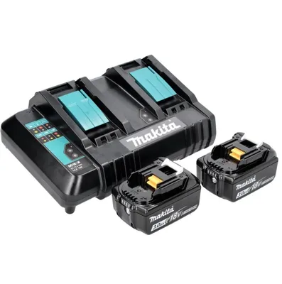 Obrázok produktu pre Súprava zdroja Makita 18 V s 2x batériou BL 1830 B 3,0 Ah ( 197599-5 ) + dvojnásobná nabíjačka DC 18 SH ( 199687-4 )