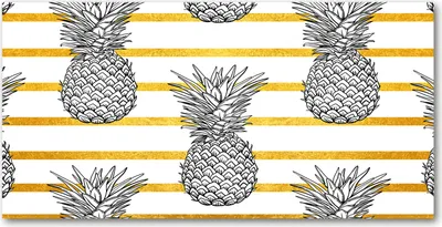 Produktbild von Tulup® Leinwandbild - 140x70 cm - Wandkunst - Drucke auf Leinwand - Leinwanddruck  - Essen & Getränke - Gelb - Ananas Streifen