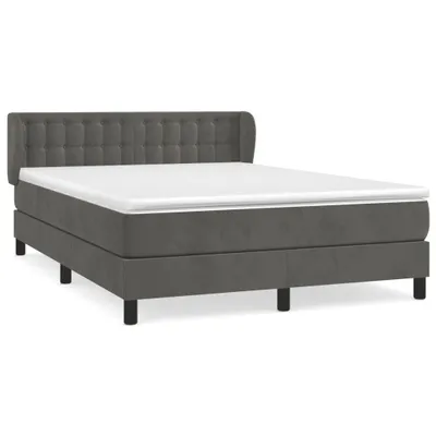 Produktbild von Boxspringbett mit Matratze Dunkelgrau 140x190 cm Samt