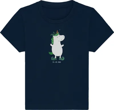 Produktbild von Mr. & Mrs. Panda Babyshirt Einhorn Joker 6. - 12. Monat - French Navy - Geschenk, Einhörner, Gaukler, Unicorn, Baby Kurzarmshirt, Mittelalter, Kinder Oberteil, T-Shirt