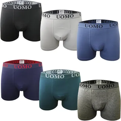 Produktbild von Herren Boxershorts aus Baumwolle, 6er-Set, einfarbig, Größe M