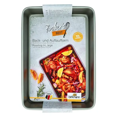 Zdjęcie produktu dla Birkmann Bakers Best naczynie do zapiekania, rozmiar L, forma do pieczenia, naczynie do piekarnika, stal węglowa, 35 x 24,5 cm, 886506