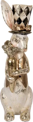 Produktbild von Clayre & Eef Dekorationsfigur Kaninchen 38 cm Weiß Kunststoff