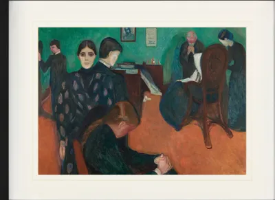 Produktbild von Edvard Munch Gerahmtes Bild Mit Edlem Passepartout | Wand-Bilder | Im Bilderrahmen - Der Tod Im Krankenzimmer, 1893 (60 x 80 cm)