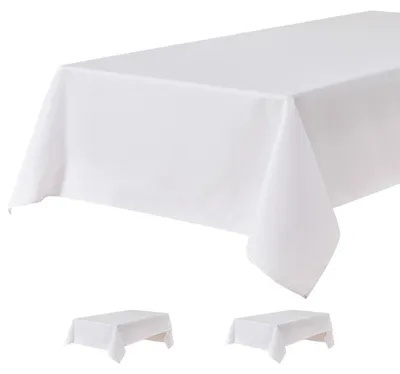 Obrázek produktu pro Běžná obdélníková ubrus, voděodolná, z oxfordské tkaniny, bílá, rozměry 140 x 180 cm, 2 kusy