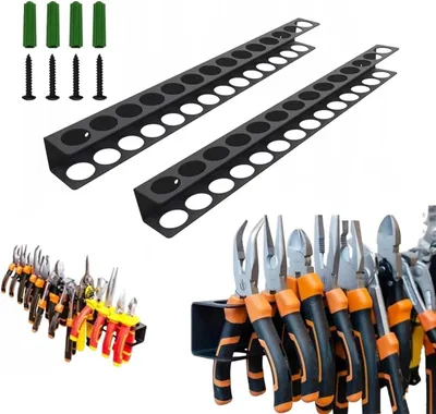 Produktbild von Werkzeughalter 2 Stück, Wandmontage, 14 Löcher, für Garage
