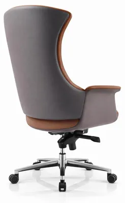 Immagine prodotto di Poltrona direzionale ergonomica con rivestimento in pelle di alta qualità nei colori marrone e grigio