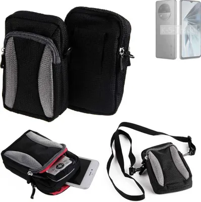 Produktbild von K-S-Trade Holster Schutz Hülle kompatibel mit ZTE Extress 50 Handy Hülle Gürteltasche Umhängetasche mit Zusatzfach schwarz