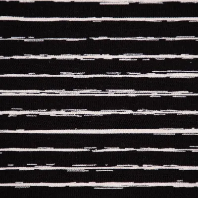Produktbild von Baumwolljersey Meterware Jersey Streifen unregelmäßig schwarz weiß 145cm
