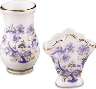 Produktbild von Miniatur Fächer- und Bodenvase Zwiebel Gold, handgefertigt