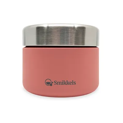 Produktbild von Smikkels Edelstahl Obstbox Snackbox 420ml rosa BPA-frei für Schule
