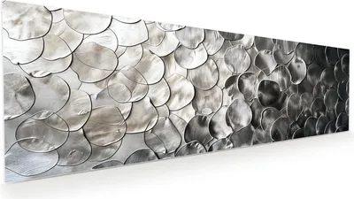 Produktbild von Glasbild 120x40cm in XXL für Wohnzimmer, Schlafzimmer Motiv Metallic Schuppen