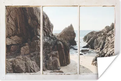 Produktbild von MuchoWow® Poster Aussicht - Strand - Meer 60x40 cm - Schlafzimmerdekoration