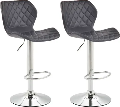 Produktbild von 2er Set Barhocker HLO-CP14 Kunstleder chrom  schwarz