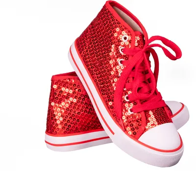 Produktbild von Damen Pailletten Schuhe, Sneaker, Turnschuhe Glitzer Karneval Gr. 41, rot