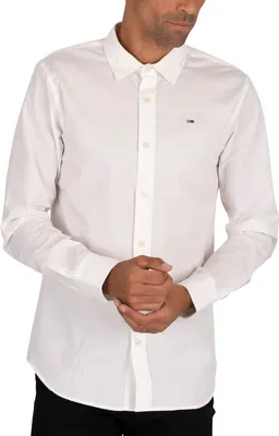 Produktbild von Tommy Jeans Herren Original Stretch Slim Shirt, Weiß L