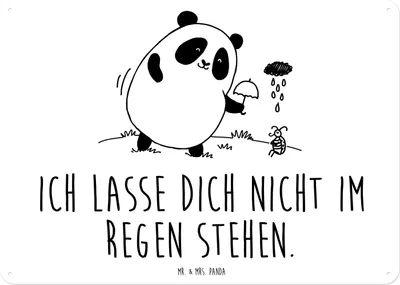 Produktbild von Mr. & Mrs. Panda tafel Panda Zusammenhalt DIN A3 - Weiß - Geschenk, Wandbild, Türschild, Metallbild, Metallschild, Schild