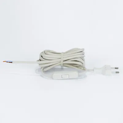 Produktbild von Euro Anschlußleitung weiß 2,45m Kabel mit Eurostecker mit Schalter
