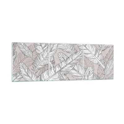 Produktbild von Bilder auf glas - Feder Grafiken - 150x50cm - Glasbilder - Wandbilder - Kunstdruck - zum Aufhängen bereit - Wanddekoration aus Glas - Glas Bilder - Wandbild auf Glas - 3 Teile - GCA150x50-3560