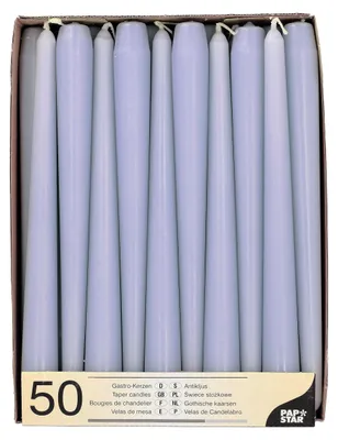 Obrázok produktu pre 50 svietnikov, priemer 2,2 cm, výška 25 cm, farba: fialová
