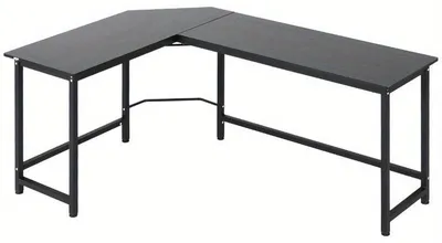 Produktbild von Eckschreibtisch 168x120x75 cm – Computertisch – Höhenverstellbar – Schwarzes Metall – Ergonomischer Arbeitsplatz