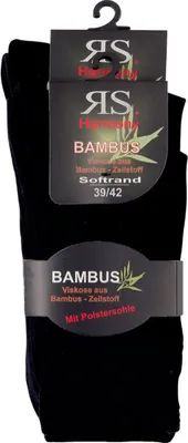 Produktbild von 4 Paar Bambus Viskose Socken mit Polstersohle Frotteesohle Uni Gr. 35/38