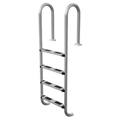 Produktbild von JOIEYOU Poolleiter Edelstahl 4 Stufen 157cm Hoch Pool Leiter Poolleitern mit Antirutschpad und Geschwungener Handlauf Einstiegsleiter Schwimmbadleiter Einbauleiter für Schwimmbad Pool