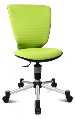 Drehstuhl Titan Junior 3D Grün in Gesamtansicht mit grüner Polsterung, schwarzem Fußkreuz und Rollen.