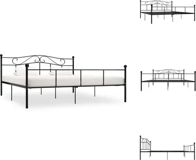 Produktbild von vidaXL Bettgestell Schwarz Metall 180×200 cm -  Betten & Bettgestelle