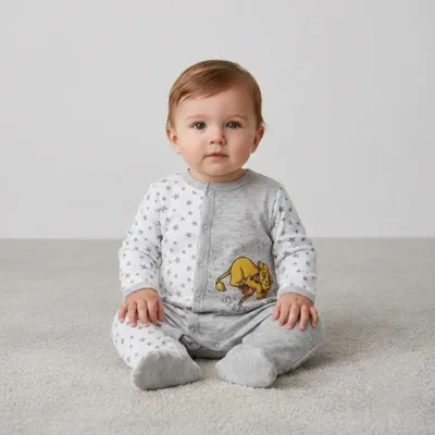 Produktbild von Disney König der Löwen Simba Baby Strampler Einteiler – Grau / 80