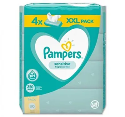 Obrázok produktu pre PAMPERS Sensitive Obrsky vlhen 4 balenia = 320 ks