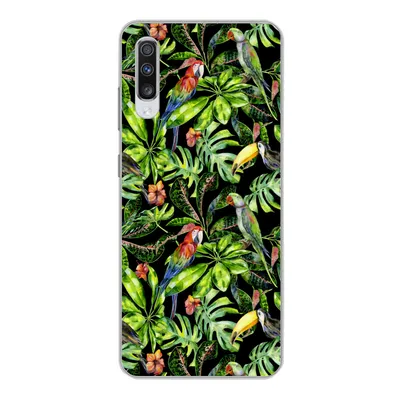Produktbild von MuchoWow® Handyhülle Schutzhülle Hülle für Samsung Galaxy A70 Vögel - Tropisch - Muster Silikon Softcase Handy Hülle - Schutzhaube