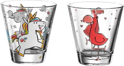 Produktbild von Leonardo BAMBINI 2er Set Kinderbecher 'Einhorn' & 'Flamingo'