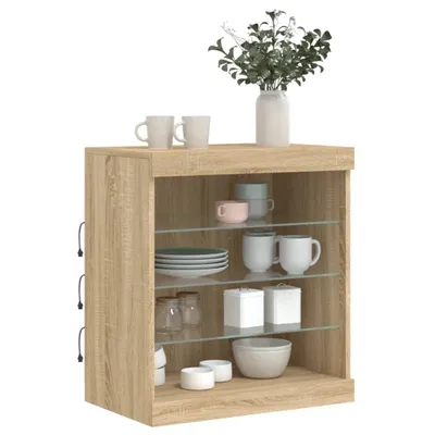 Produktbild von vidaXL Sideboard mit LED-Leuchten Sonoma-Eiche 60,5x37x67 cm