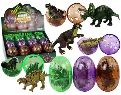 Produktbild von Leantoys Dinosaurier Figur Ei 3 Farben 9 cm