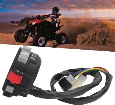 Productafbeelding van Linker stuurhendel met schakelaars, lichtschakelaar en startknop, vervanging voor Yamaha Moto 4 225 2x4, bouwjaar 1986