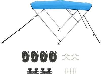 Produktbild von SucceBuy Bimini Top Bootsverdeck Bootdach Sonnenverdeck Blau 3 Bögen 216-229 cm
