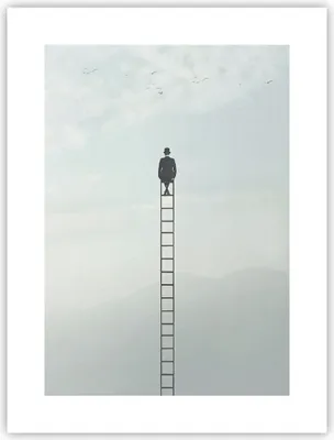 Produktbild von Poster - Poster ohne Rahmen - Leiter Himmel Symbol - 30x40 cm - Wand Bild - Wanddeko - Wandbilder - Kunstposter - Wandposter - Bilder - Kunstdruck - Wanddekoration - Wandbild - P2XPA30x40-4463
