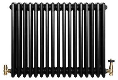 Imagen del producto de Radiador de tubos con 4 columnas y válvulas cromadas con termostato – 600 mm x 785 mm –