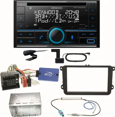 Produktbild von Kenwood DPX-7300DAB Bluetooth DAB Einbauset für Golf 5 6 Passat 3C B7 Touran