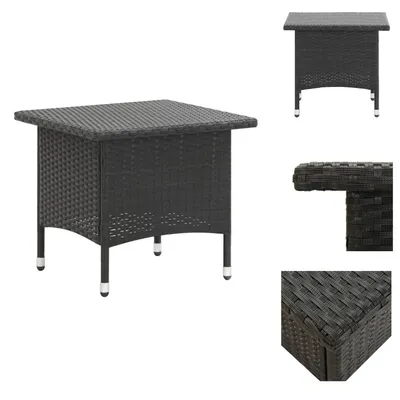 Produktbild von vidaXL Teetisch Schwarz 50 x 50 x 47 cm Poly Rattan - Gartentische