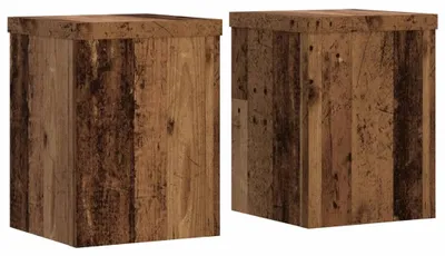 Image de vidaXL Support pour plantes 2 pcs. Aspect vieux bois 15x15x20 cm Matériau dérivé du bois