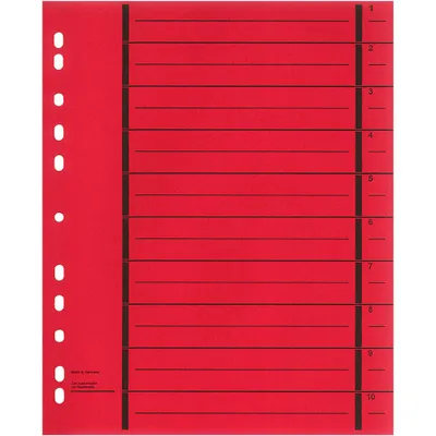 Produktbild von Wekre Trennblätter 1-10 rot, 50 St.